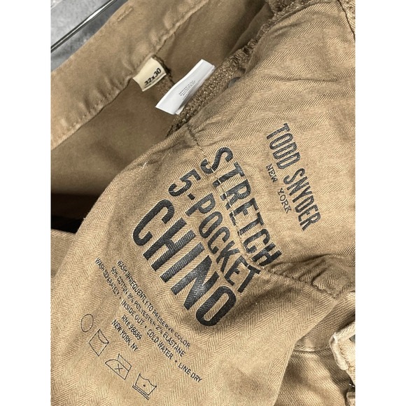 Todd Snyder Mens 32x30 Stretch 5 Pocket Chino Pants Tan Slim Fit - Picture 7 of 12